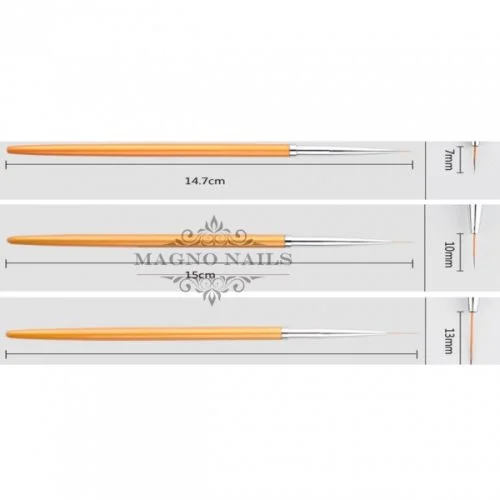 Nail Art Pinsel Set 3 -Teilig - Nagelpinsel Nägel Nagelstudio Zubehör Günstig Schnäppchen